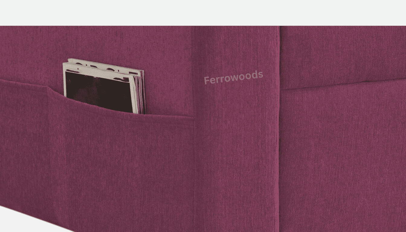 3 Seater Sofa Bed – Modern Fabric Convertible Living Room Sofa (Maroon) -