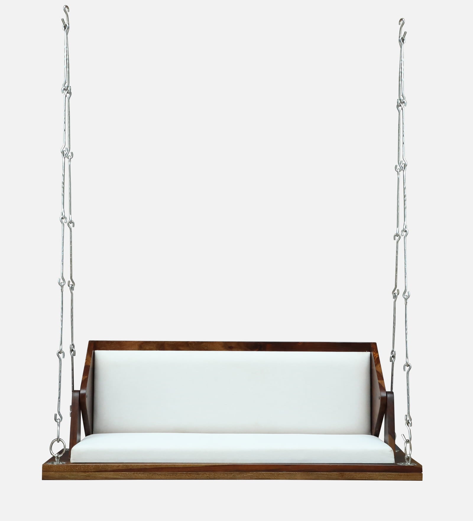 Luxury Solid Wood Hanging Swing for Living Room – Modern Indoor Wooden Jhula with Cushion | Premium Home Swing Seat | Ferrowoods -