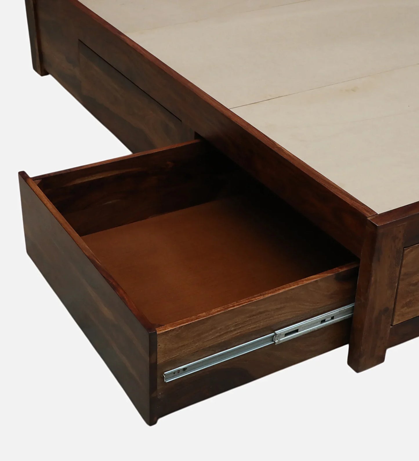 Solid Wood Bed with Upholstered Headboard and Storage Drawers - Ferrowoods