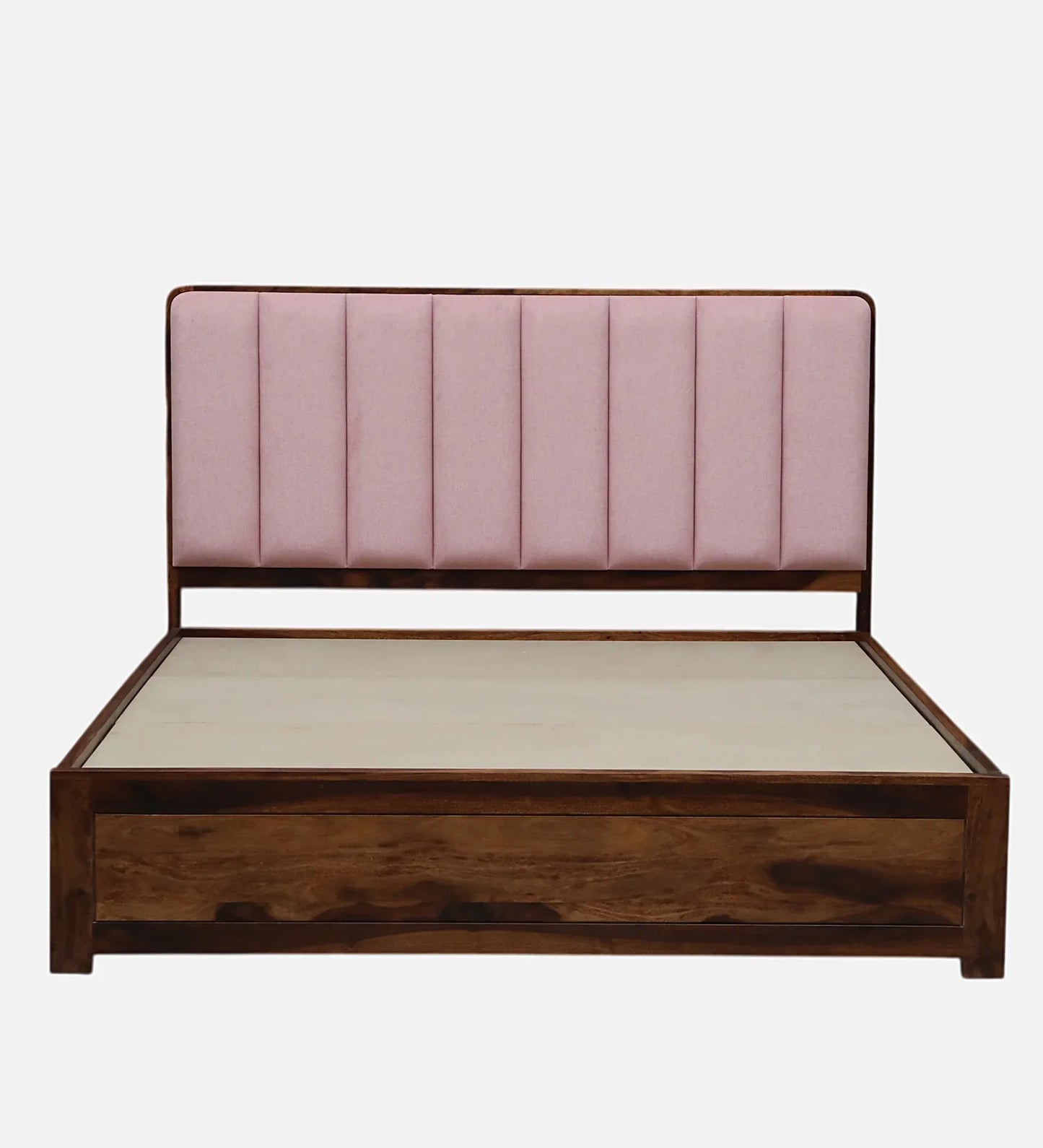 Solid Wood Bed with Upholstered Headboard and Storage Drawers - Ferrowoods