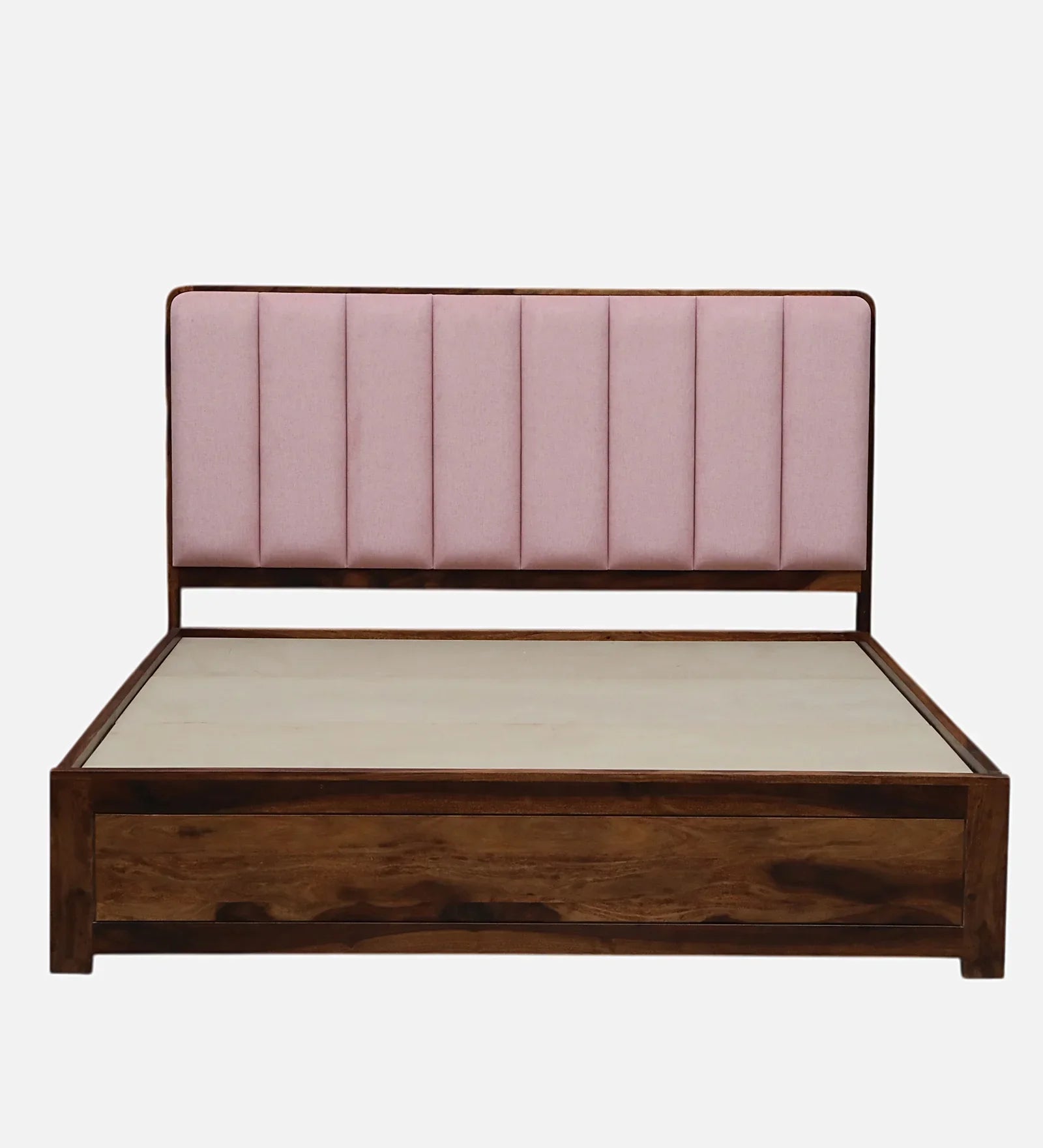 Solid Wood Bed with Upholstered Headboard and Storage Drawers - Ferrowoods