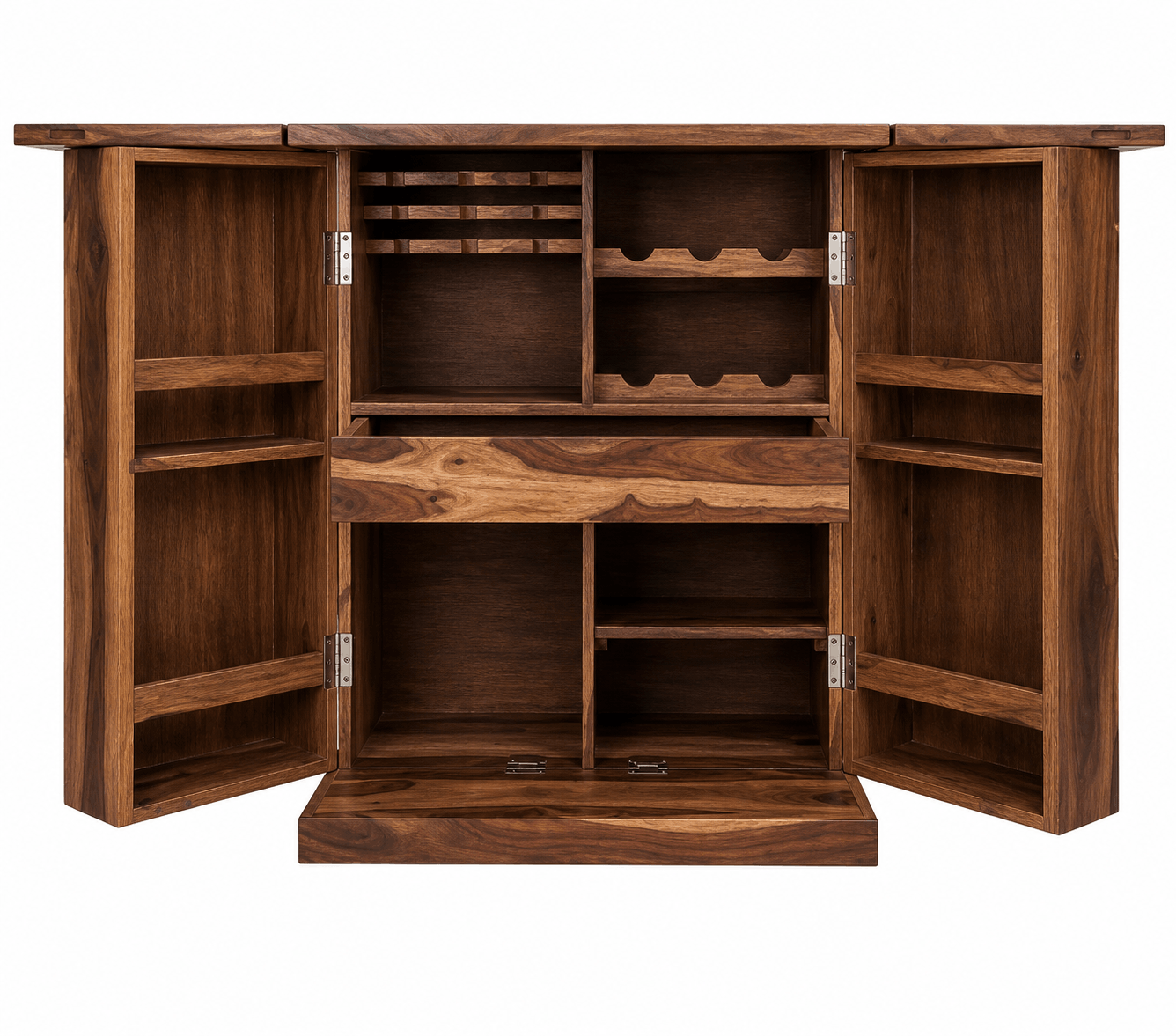 WOODEN BAR CABINET STORAGE VIEW