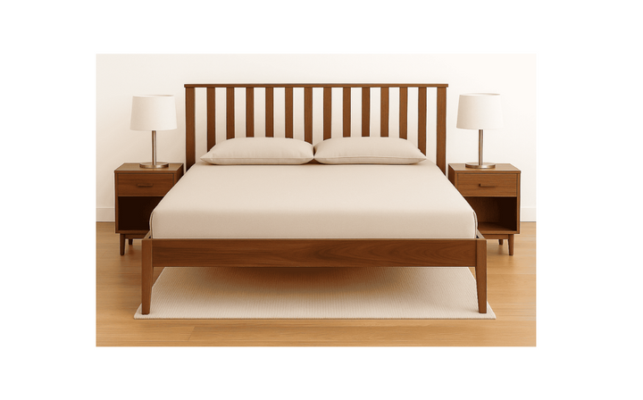 Vista solid wood King size walnut finish bed My Store
