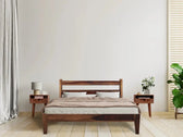 Ally solid wood queen size bed walnut finish My Store