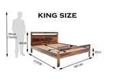 Alpha solid wood King size walnut finish bed My Store