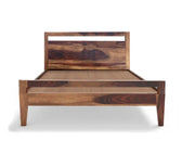 Alpha solid wood queen size bed walnut finish My Store