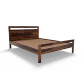 Alpha solid wood queen size bed walnut finish My Store
