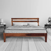 Aqua solid wood King size walnut finish bed My Store