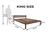 Aqua solid wood King size walnut finish bed My Store