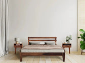 Aqua solid wood King size walnut finish bed My Store