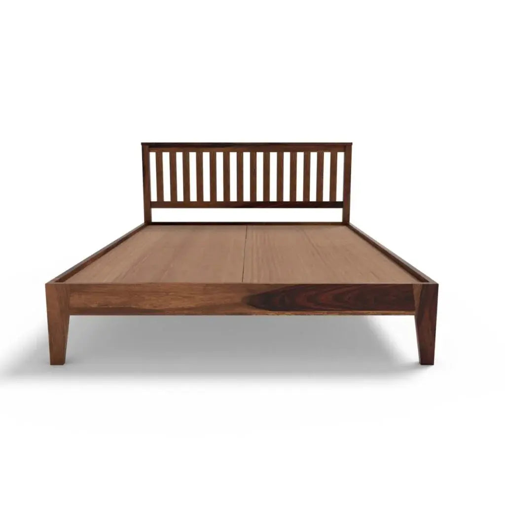 Kith solid wood queen size bed walnut finish My Store