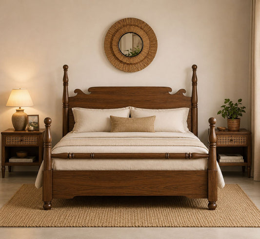 FERROWOODS Windsor Heritage Sheesham Wood King Size Poster Bed | Luxury Solid Wood Bed