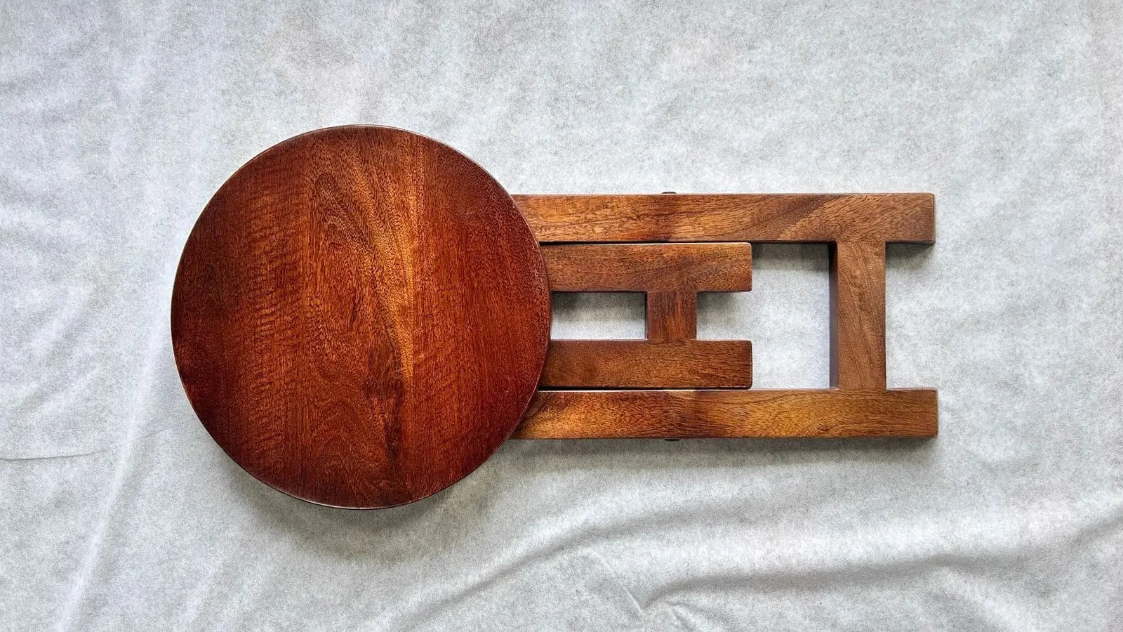 FREYA FOLDING END TABLE MULTY USE TABLE SPACE SAVING BRWON FINISH My Store