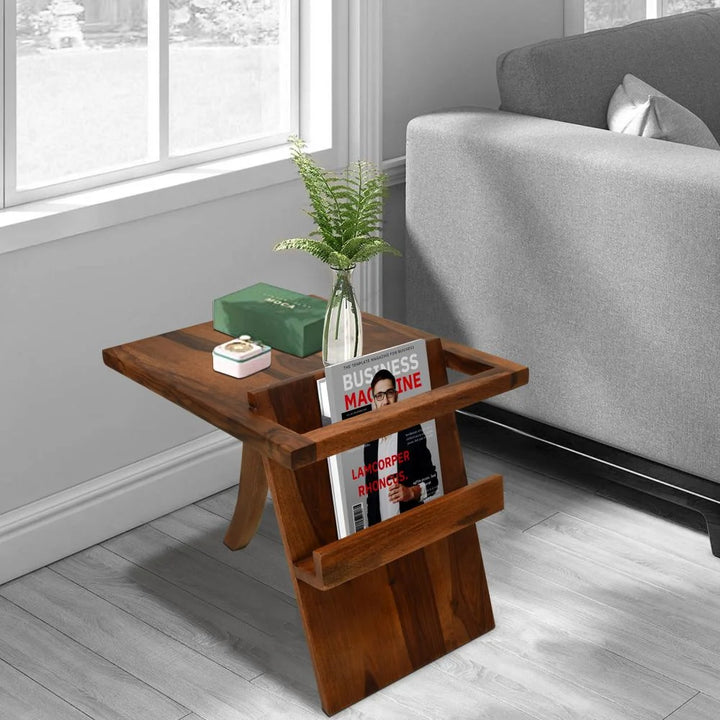 SONU END TABLE SHEESHAM WOOD HONEY FINISH