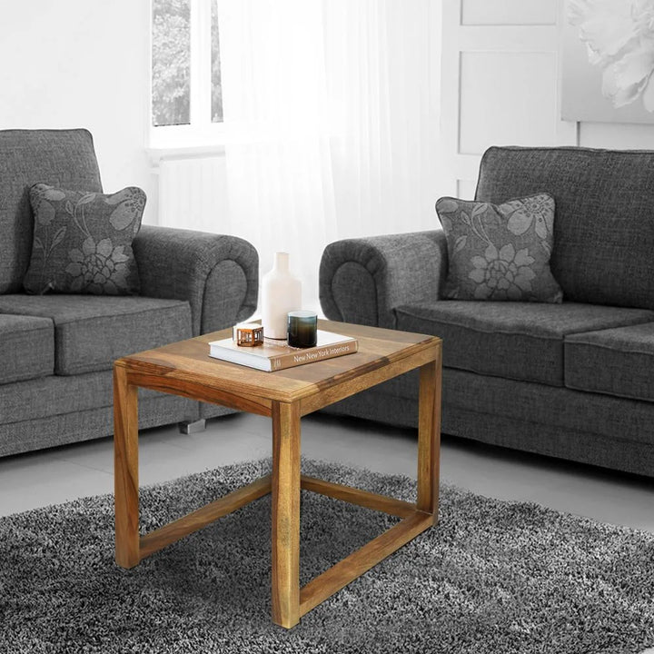 SONA END TABLE SHEESHAM WOOD HONEY FINISH