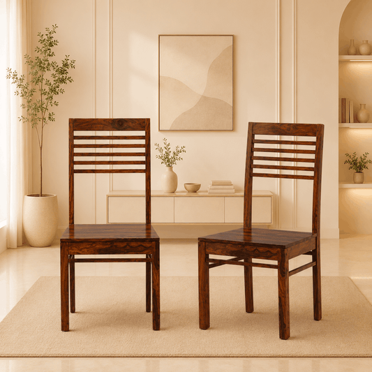 amigo chairs in creamy living room background