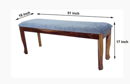 AMUY SOLID WOOD BENCH IN WALNUT FINISH -