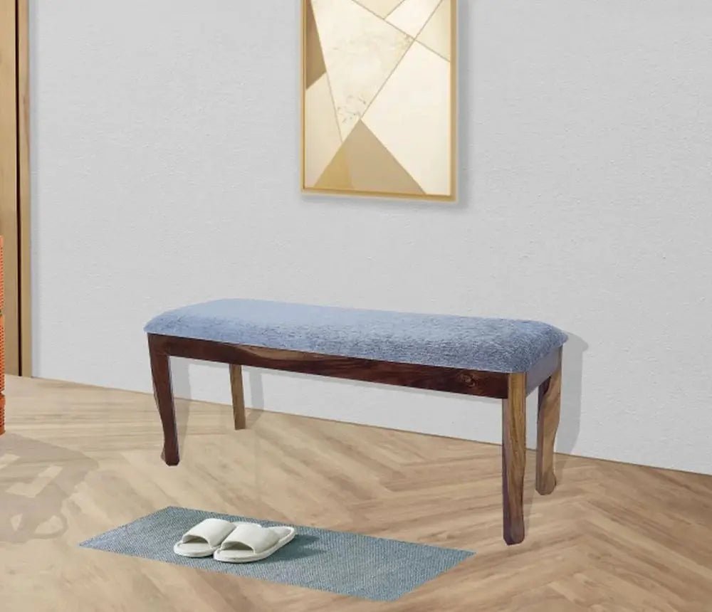 AMUY SOLID WOOD BENCH IN WALNUT FINISH -