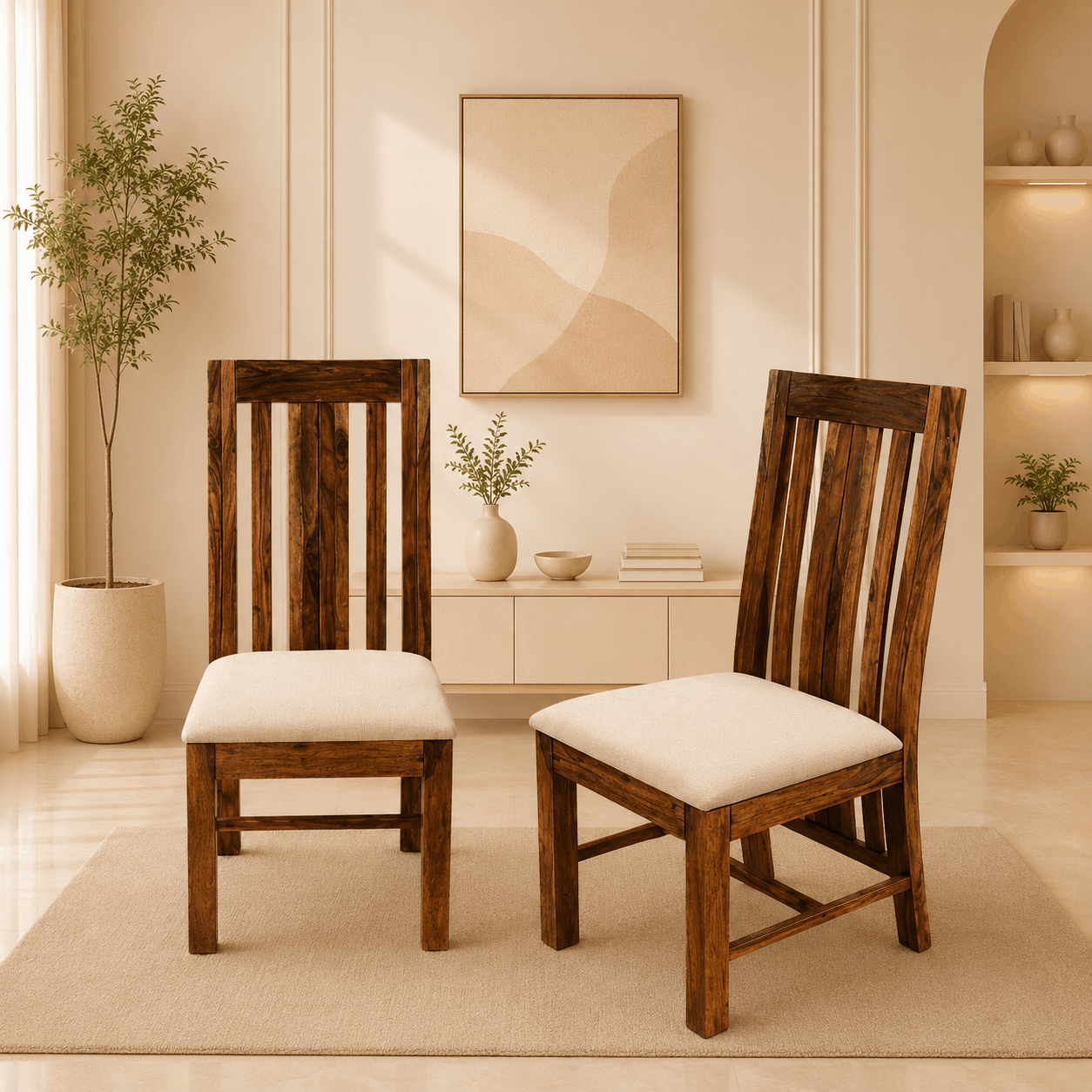 asioe chair in living room in creamy color 