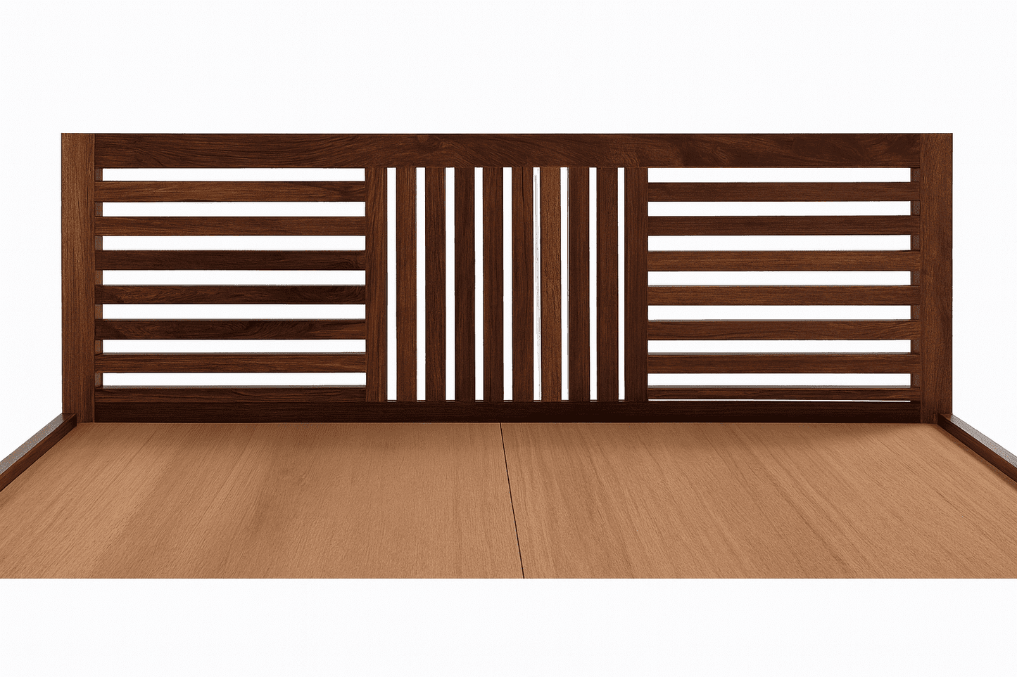 Aura solid wood queen size bed walnut finishFerrowoods