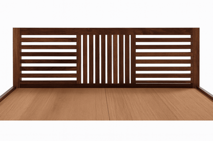 Aura solid wood queen size bed walnut finishFerrowoods