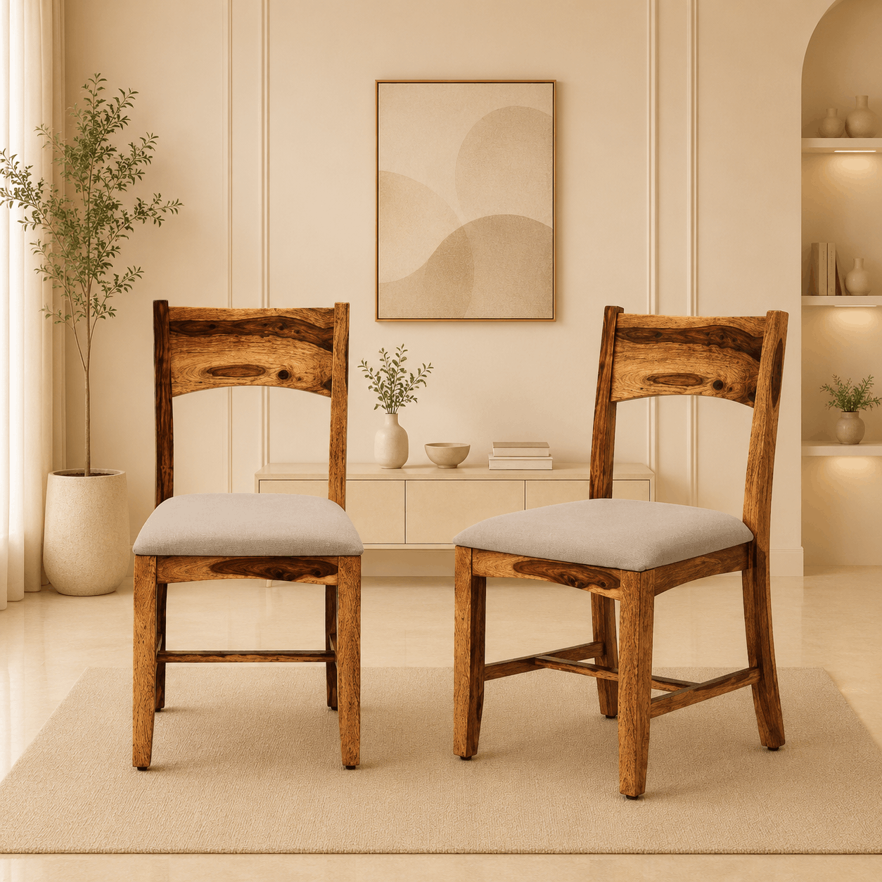 axiss chair in creamy living room 