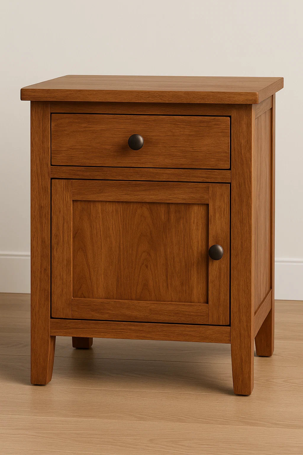 Solid Wooden Nightstand for Bedroom