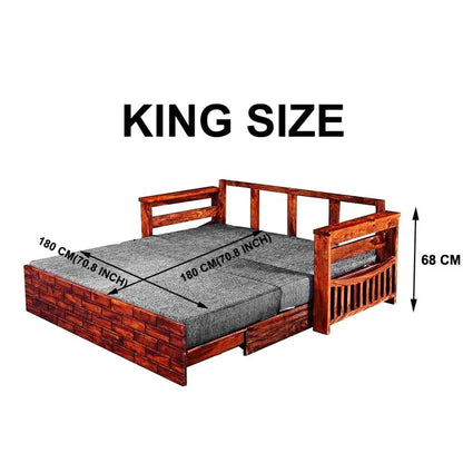 BRICK SOLID WOOD SOFA CUM BED WITH STORAGESOFA CUM BEDFerrowoods