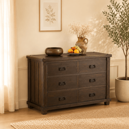 bumi-chest-of-drawer in dark brown finish