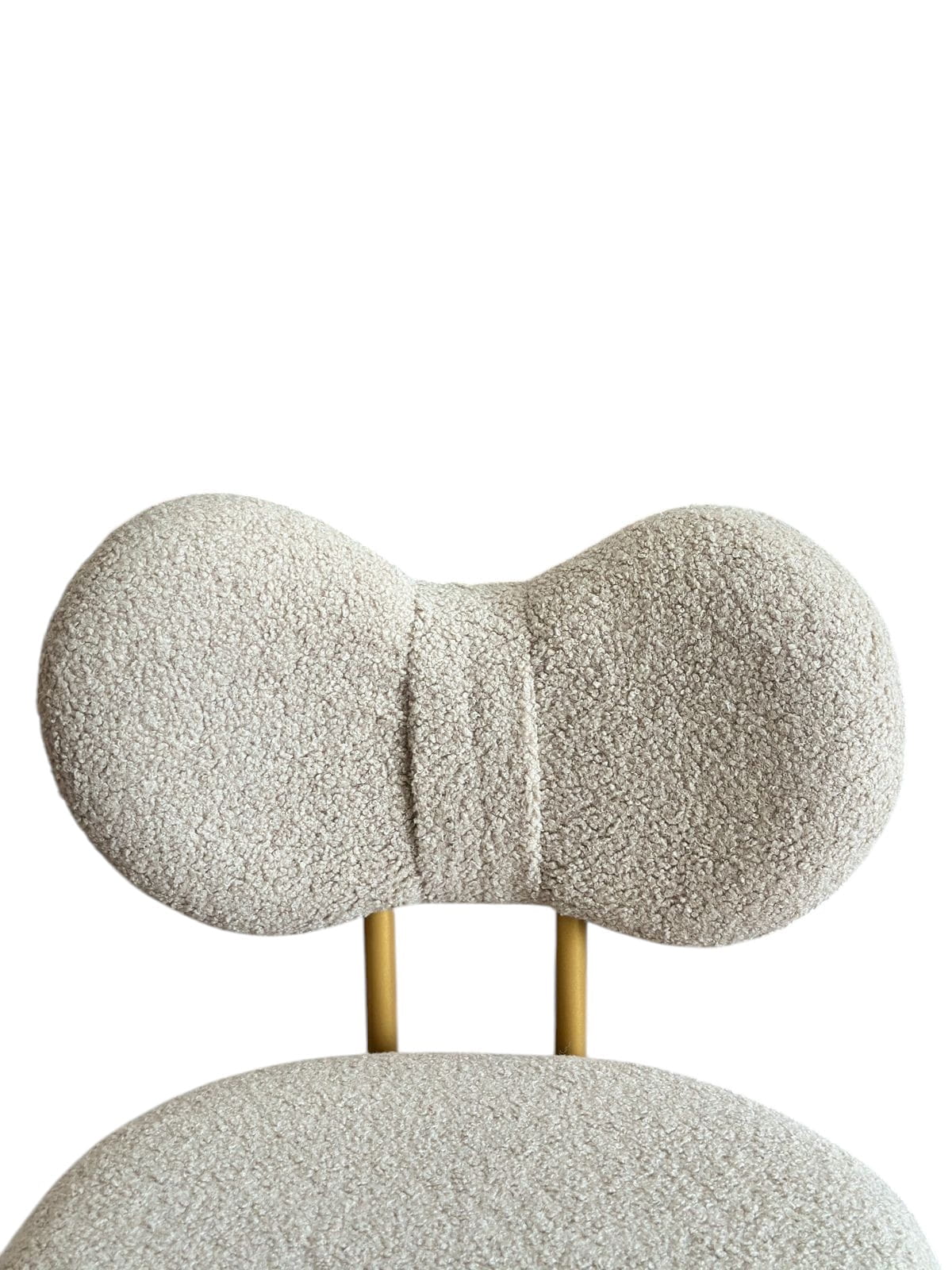Decorative chair with textured backrest and seat on a white background