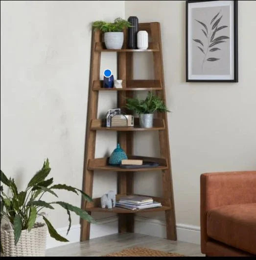 Corner Wooden Book Shelf home decor book shelf - Ferrowoods