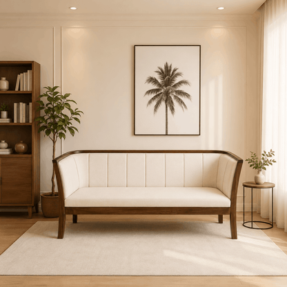 creamy_color_sofa 3 seater  with creamy color background 