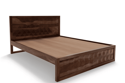 Diamond solid wood queen size bed walnut finishFerrowoods