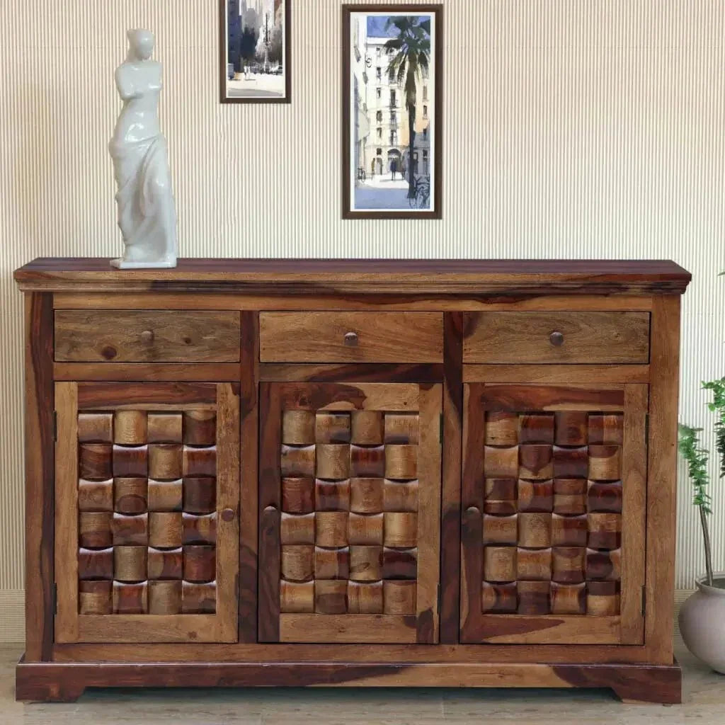 DIAMOND SOLID WOOD SIDE BOARD IN WALNUT FINISH -