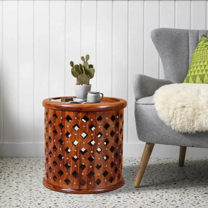 DOLLEY ROUND END TABLE SOLID WOOD HONEY FINISHEnd table / side tableFerrowoods