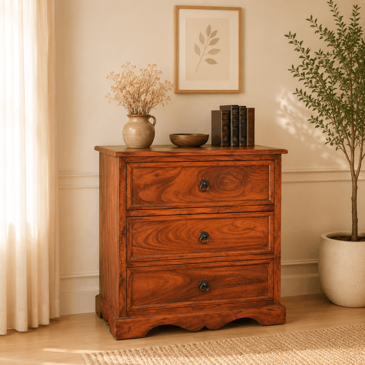 eou chest of drawer in honey ak finish 