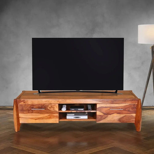 EVOO TV UNIT SOLID WOOD HONEY FINISH -