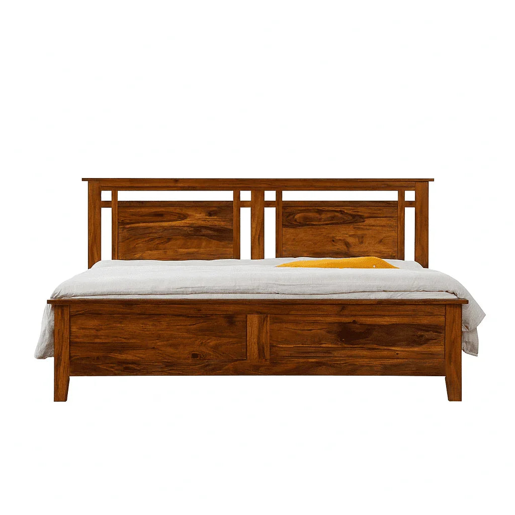 ferrowoods solid wood king size bed -