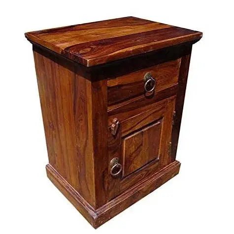 FERROWOODS SOLID WOODEN BEDSIDE IN WALNUT FINISHFerrowoods