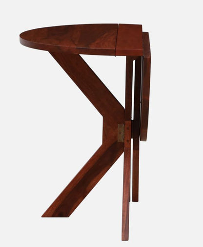 Wooden folding table on a white background