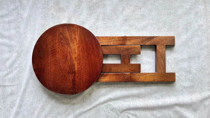 FREYA FOLDING END TABLE MULTY USE TABLE SPACE SAVING BRWON FINISH -