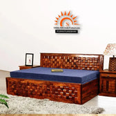 HARRY SOLID WOOD SOFA CUM BED WITH STORAGE My Store