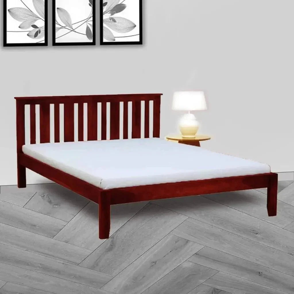 FURY SOLID WO FURY SOLID WOOD KING BED IN MAHOGANY FINISH - Ferrowoods