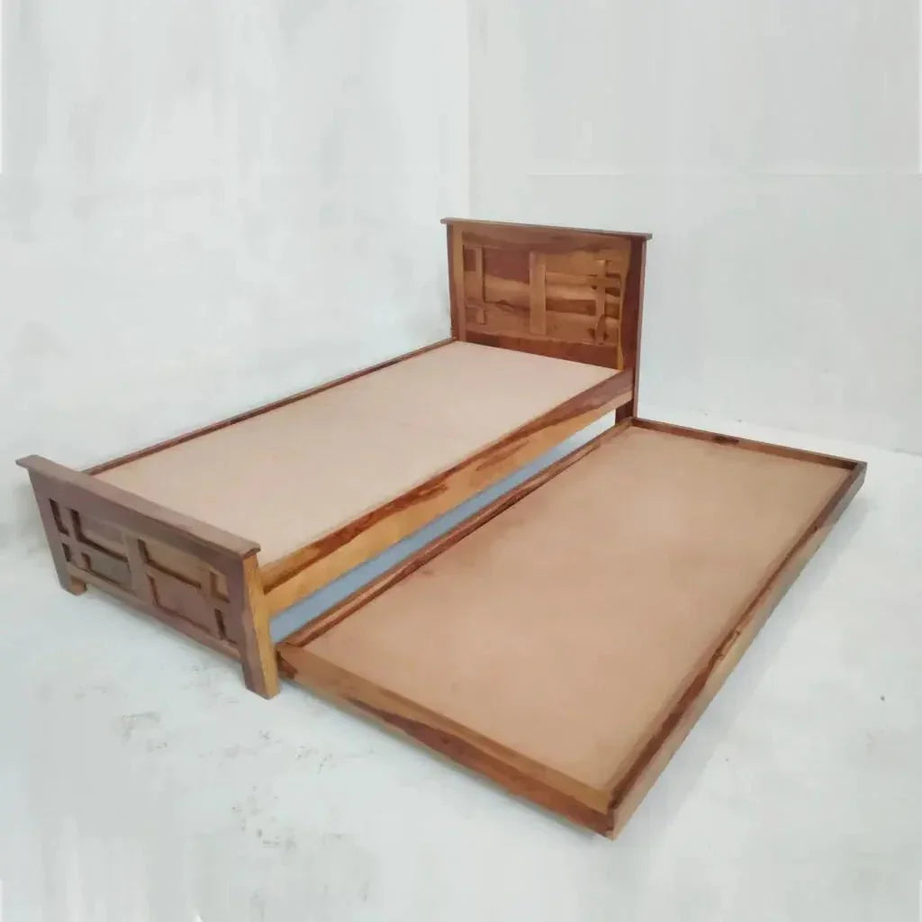 FURY SOLID WOOD SINGLE BED IN WALNUT FINISH - Ferrowoods