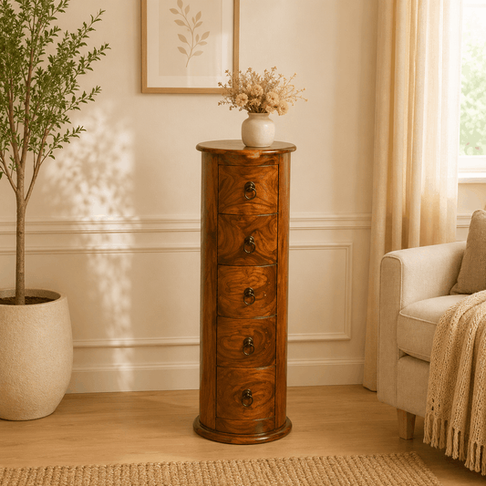 garly chest of drawer in honey oak finish