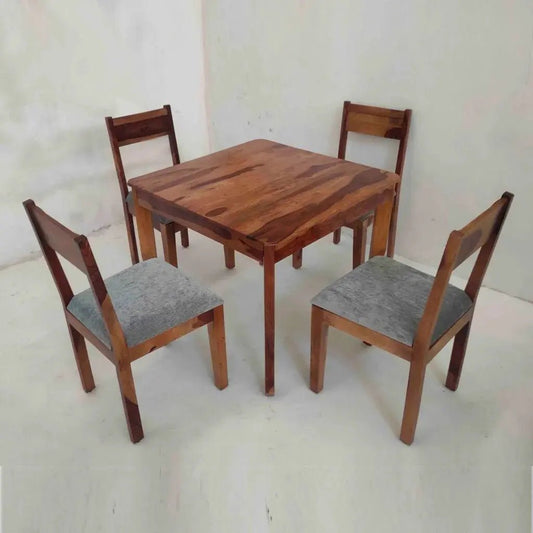 GEM SOLID WOOD SQUARE DINING SET IN WALNUT FINISH -
