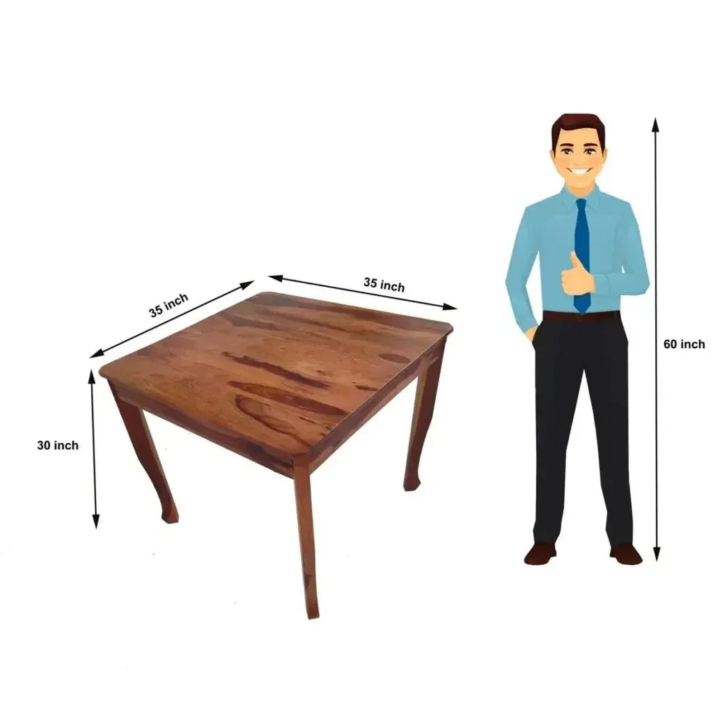 GEM SQUARE SOLID WOOD DINING TABLE IN WALNUT FINISH - Ferrowoods