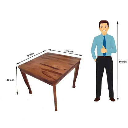 GEM SQUARE SOLID WOOD DINING TABLE IN WALNUT FINISH - Ferrowoods
