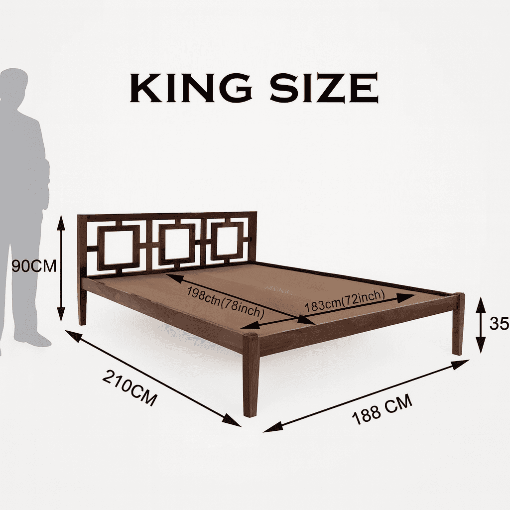 Gorry solid wood King size walnut finish bedFerrowoods