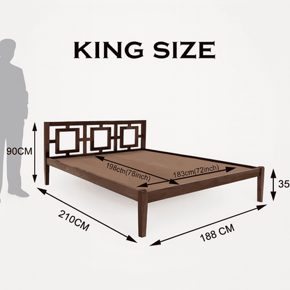 Gorry solid wood King size walnut finish bedFerrowoods